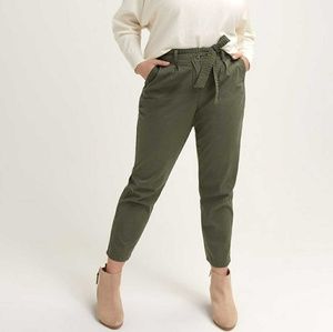 Olive Paperbag Waist Pants